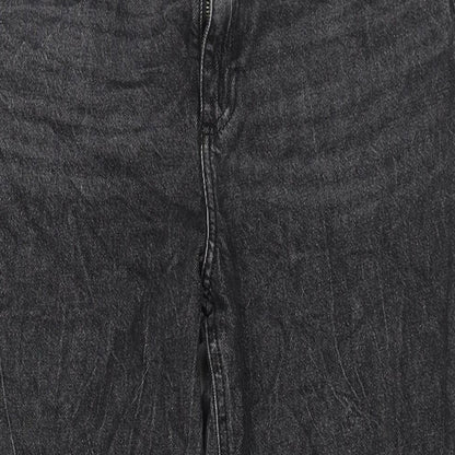 George Womens Black Cotton Mom Jeans Size 14 L28 in Regular Zip