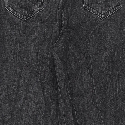 George Womens Black Cotton Mom Jeans Size 14 L28 in Regular Zip