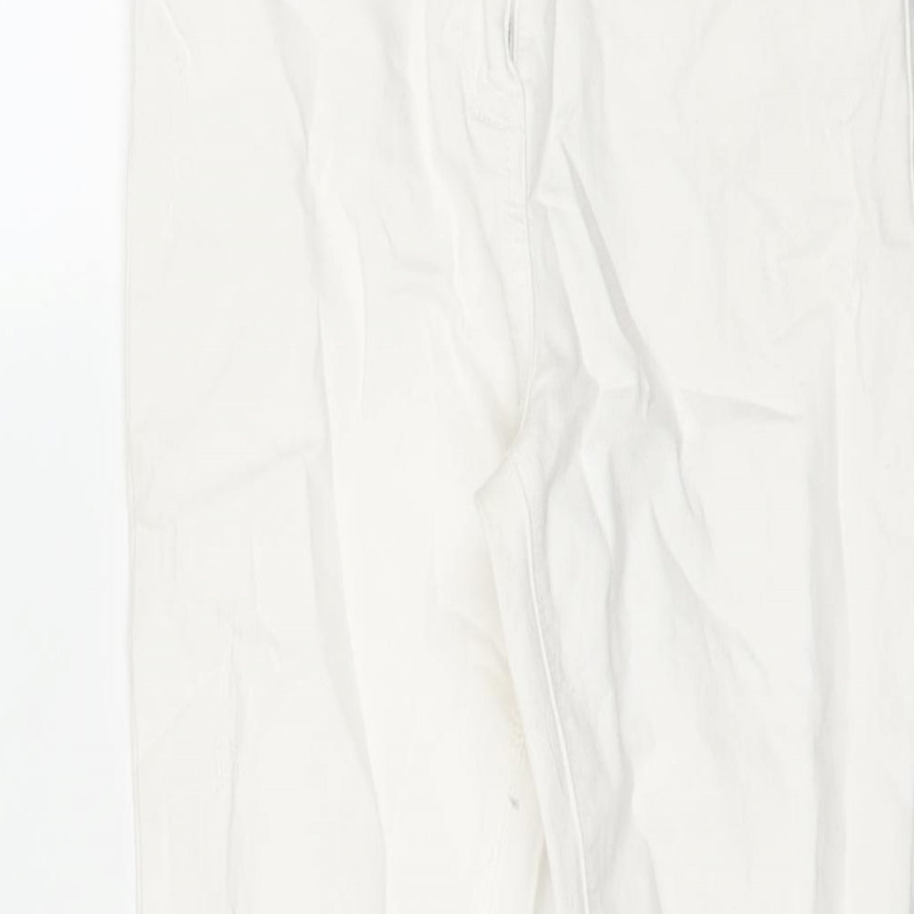 Matalan Womens White Cotton Skinny Jeans Size 8 L25 in Regular Zip