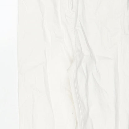 Matalan Womens White Cotton Skinny Jeans Size 8 L25 in Regular Zip