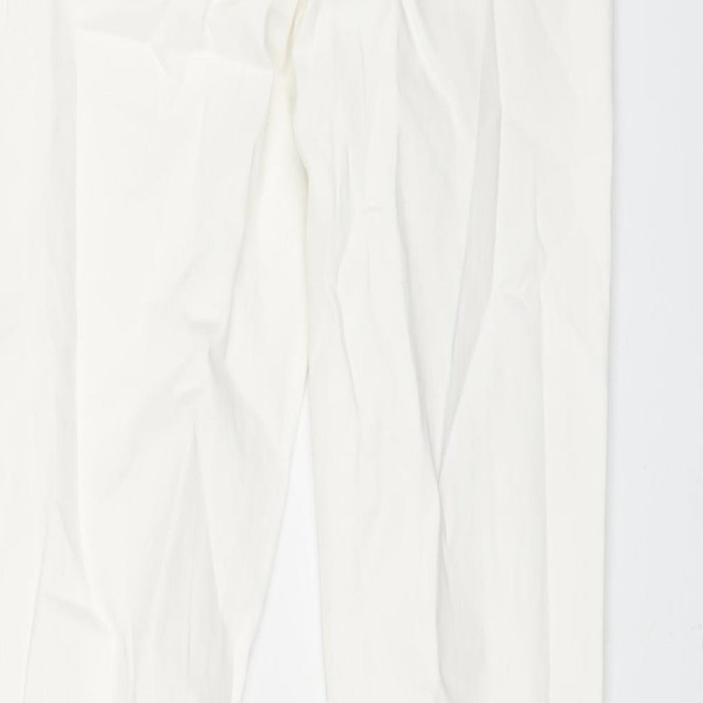 Matalan Womens White Cotton Skinny Jeans Size 8 L25 in Regular Zip