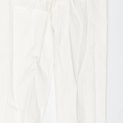 Matalan Womens White Cotton Skinny Jeans Size 8 L25 in Regular Zip