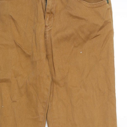 Miss Selfridge Womens Brown Cotton Skinny Jeans Size 12 L28 in Regular Zip