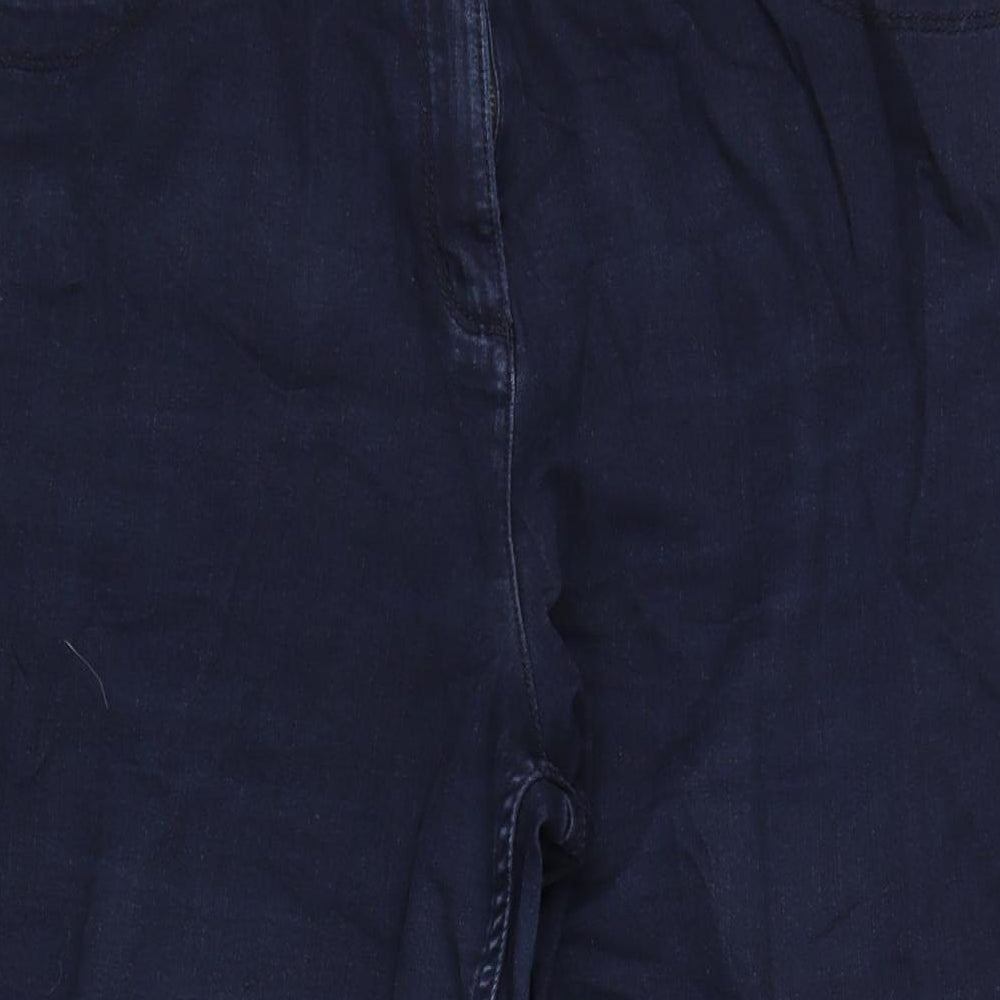 Classic Womens Blue Cotton Straight Jeans Size 16 L28 in Regular Zip