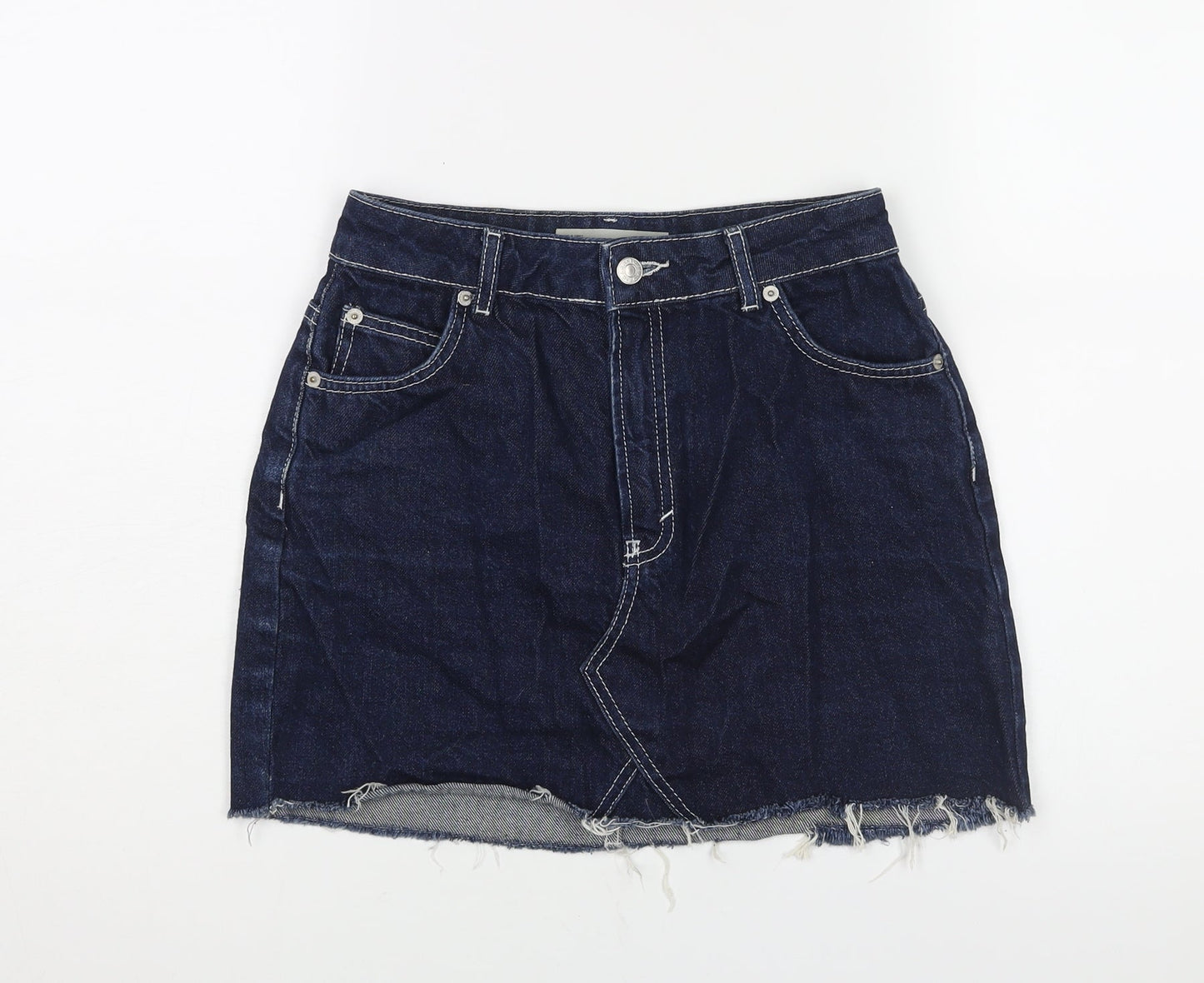 Womens UK Size 8 Topshop A-Line Denim Skirt