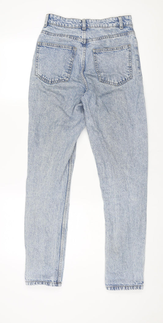 Denim & Co. Womens Blue Cotton Mom Jeans Size 6 L30 in Regular Zip