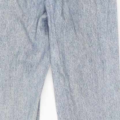 Denim & Co. Womens Blue Cotton Mom Jeans Size 6 L30 in Regular Zip