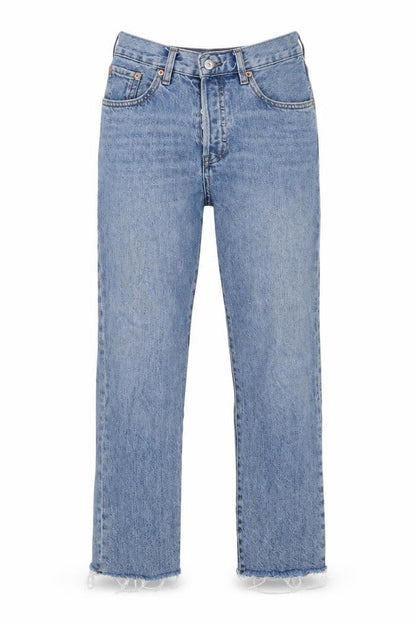 Womens UK Size 6 Mango Regular Fit Straight Blue Jeans