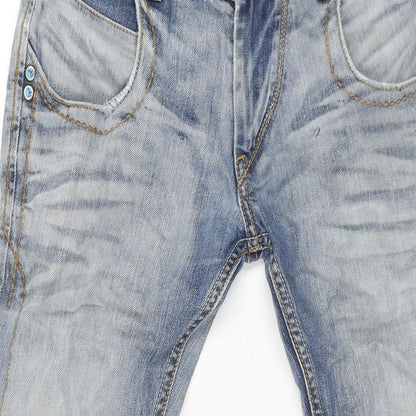 Levi's Mens Blue Cotton Skinny Jeans Size 30 in L34 in Regular Zip - Embroidered Pocket Peace Power