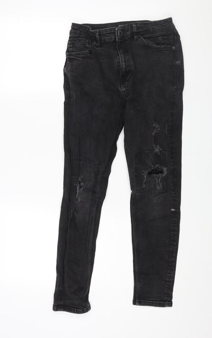Mens UK Size 30 in Pull&Bear Regular Fit Skinny Black Jeans