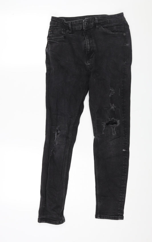 Mens UK Size 30 in Pull&Bear Regular Fit Skinny Black Jeans