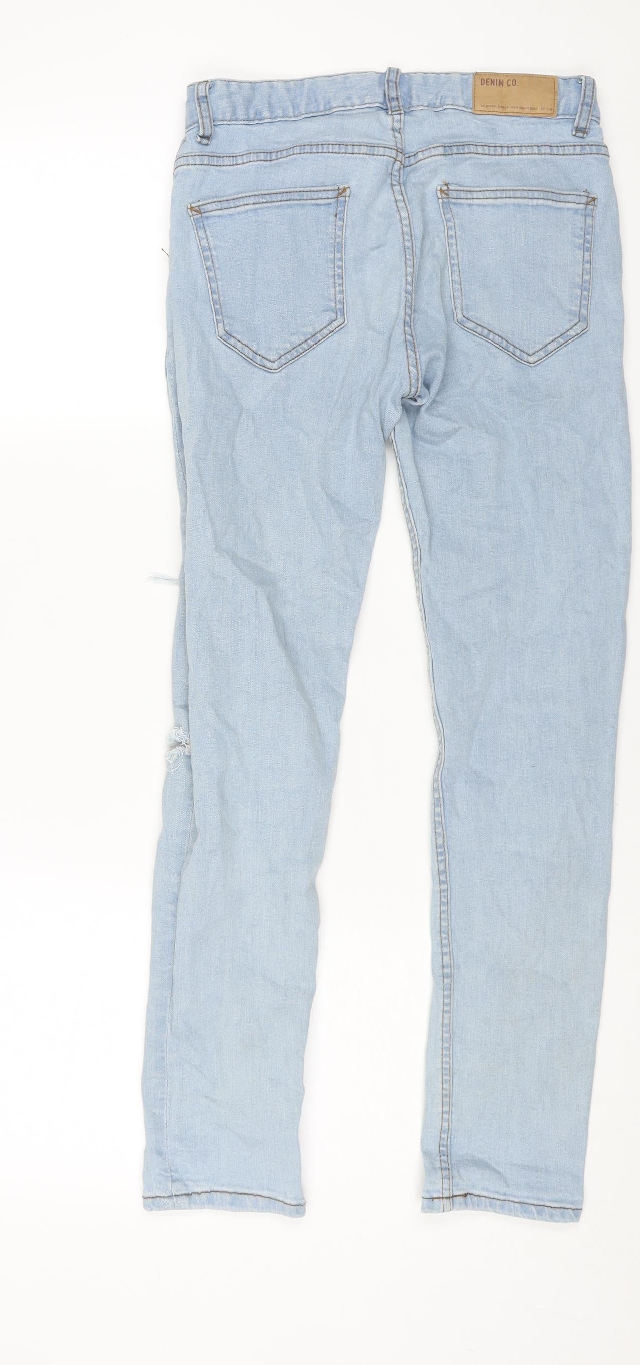 Denim & Co. Mens Blue Cotton Skinny Jeans Size 28 in L30 in Regular Button