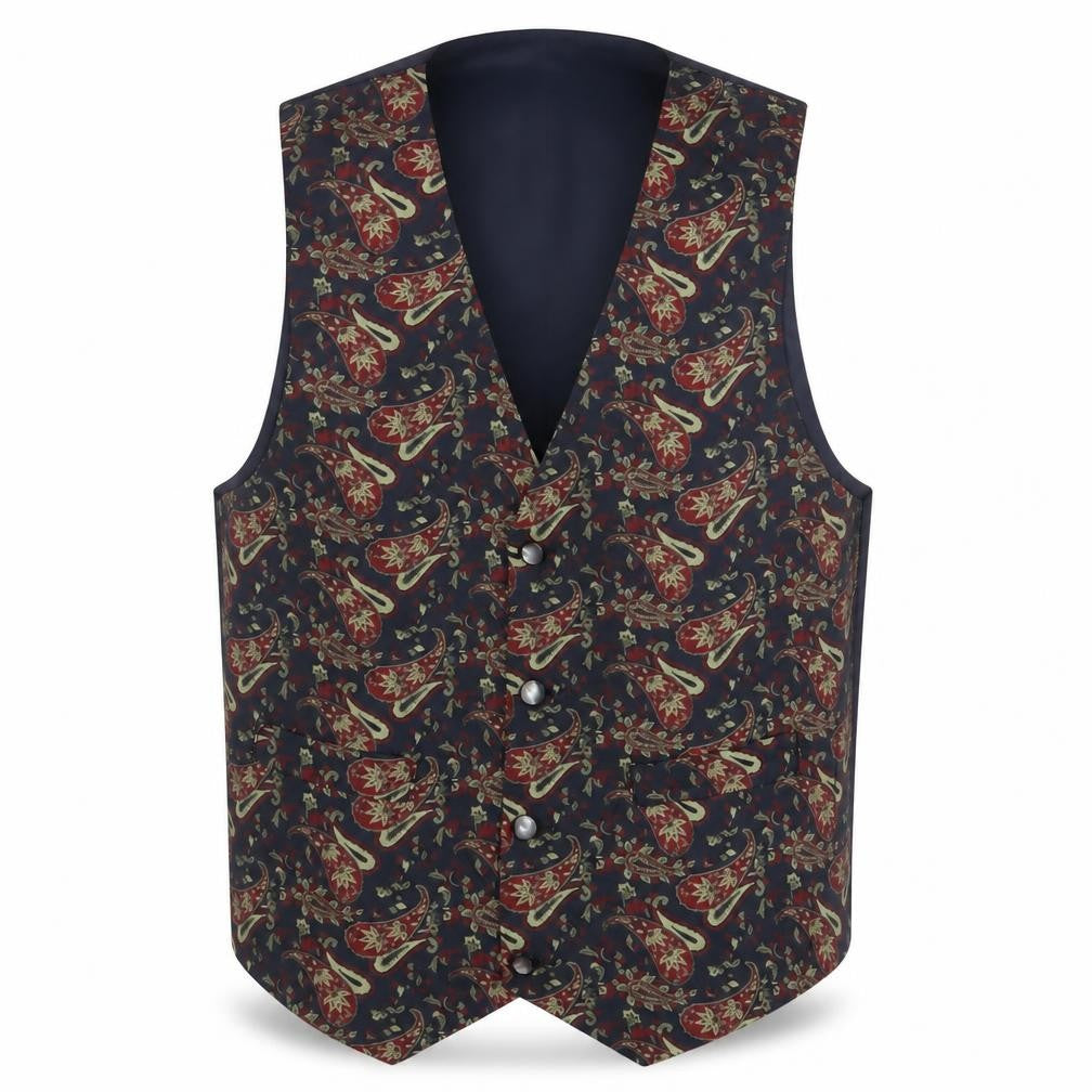 Front view of James McLanvey boys’ multicoloured fair isle jacket waistcoat, size 16, years button