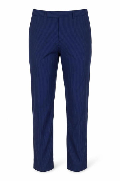 6th Sense Mens Blue Striped Polyester Trousers Size 30 in L31 in Regular Hook & Eye