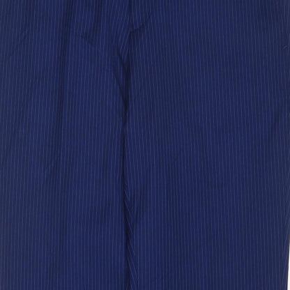 6th Sense Mens Blue Striped Polyester Trousers Size 30 in L31 in Regular Hook & Eye