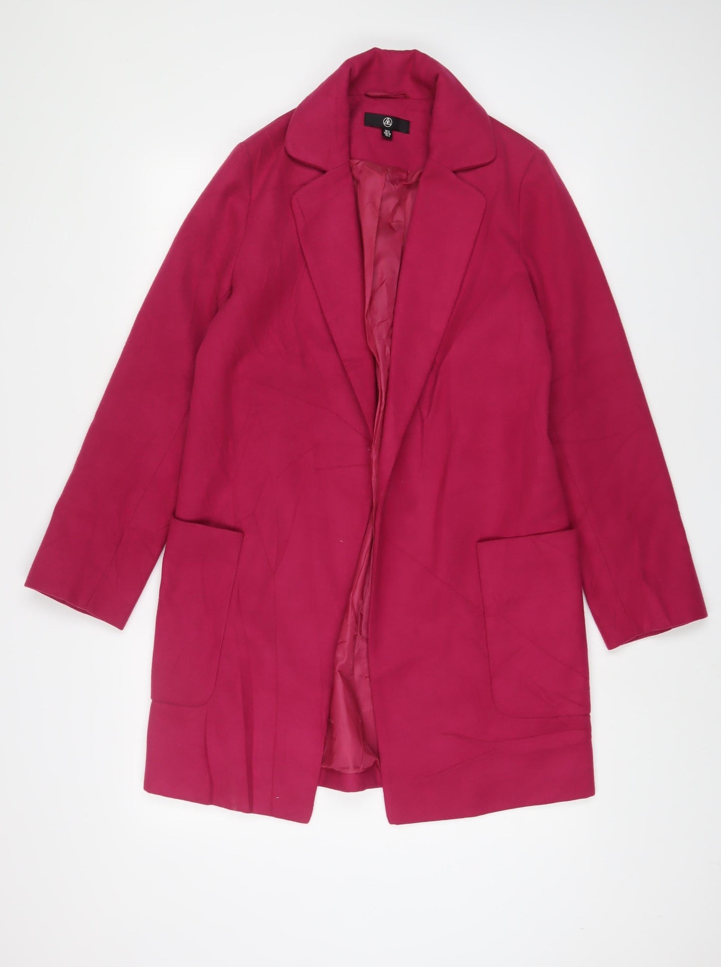 Missguided Womens Pink Overcoat Coat Size 8 - Open