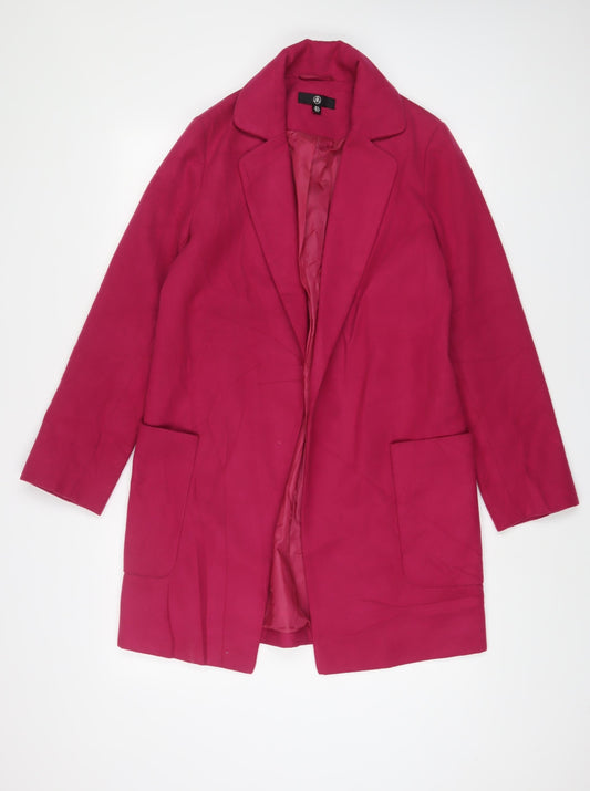 Missguided Womens Pink Overcoat Coat Size 8 - Open