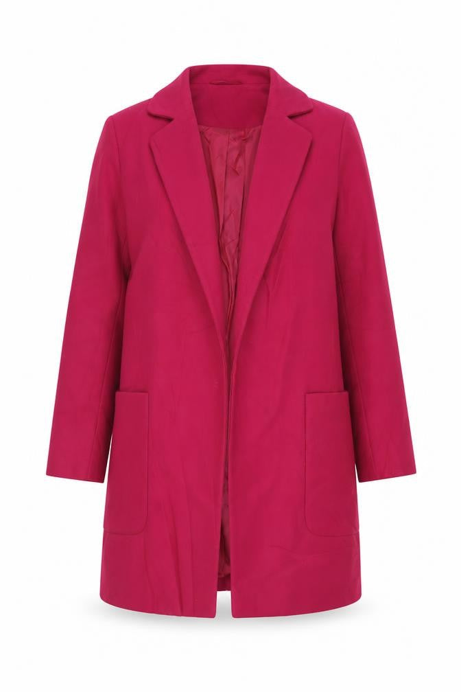 Missguided Womens Pink Overcoat Coat Size 8 - Open