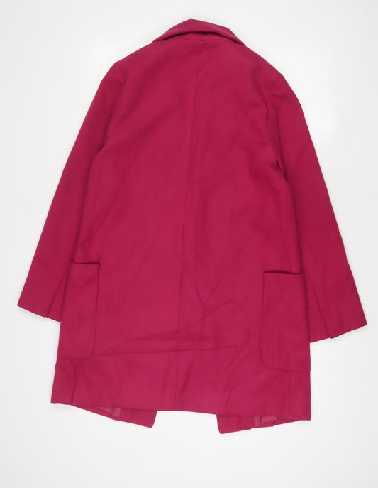 Missguided Womens Pink Overcoat Coat Size 8 - Open