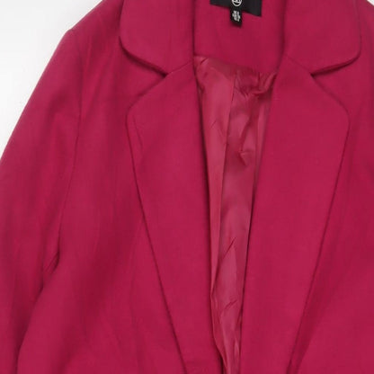 Missguided Womens Pink Overcoat Coat Size 8 - Open