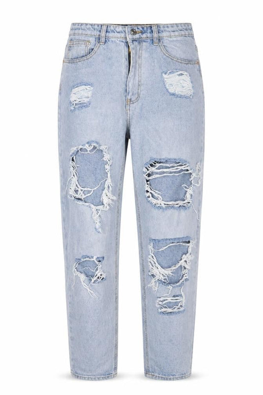 Womens UK Size 12 PRETTYLITTLETHING Regular Fit Mom Blue Jeans