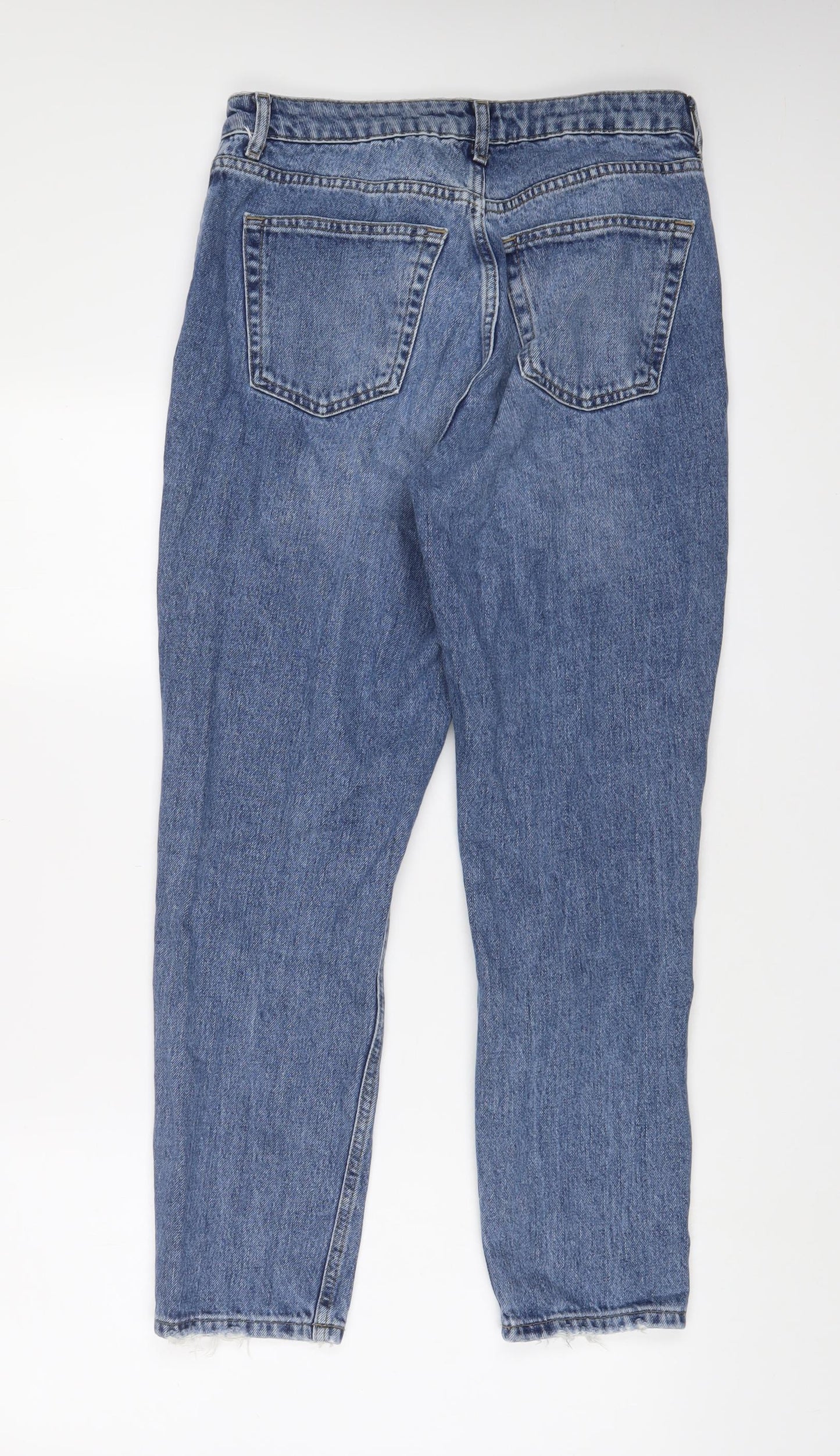 Topshop Womens Blue Cotton Mom Jeans Size 30 in L30 in Regular Zip
