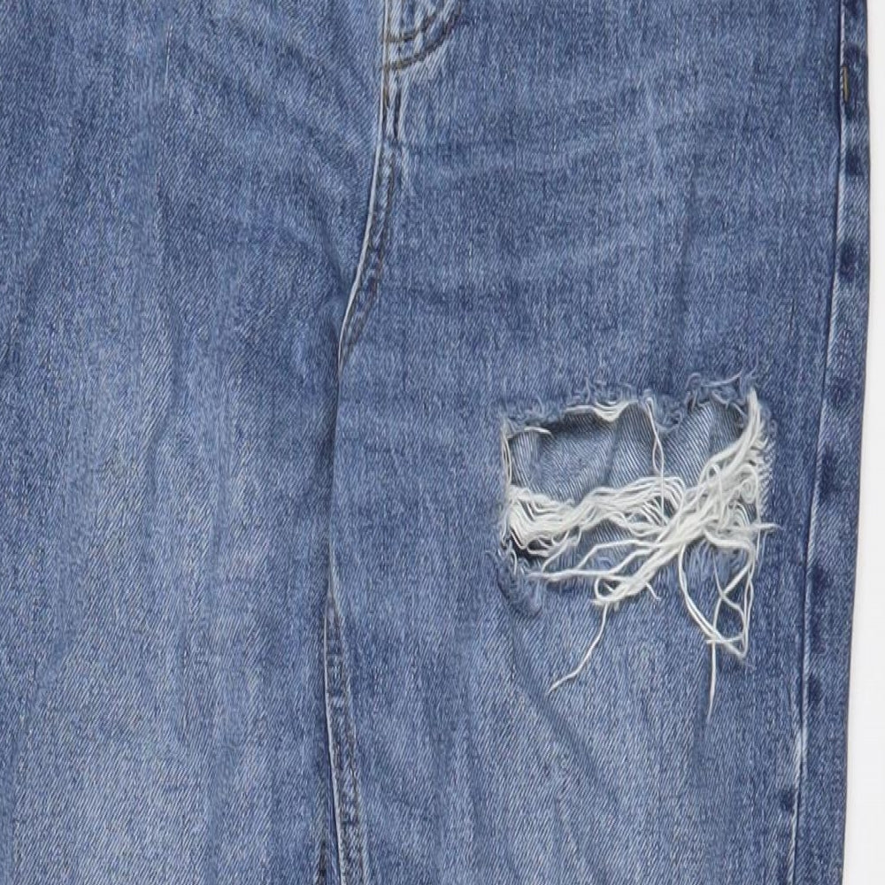 Topshop Womens Blue Cotton Mom Jeans Size 30 in L30 in Regular Zip