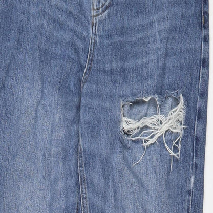 Topshop Womens Blue Cotton Mom Jeans Size 30 in L30 in Regular Zip