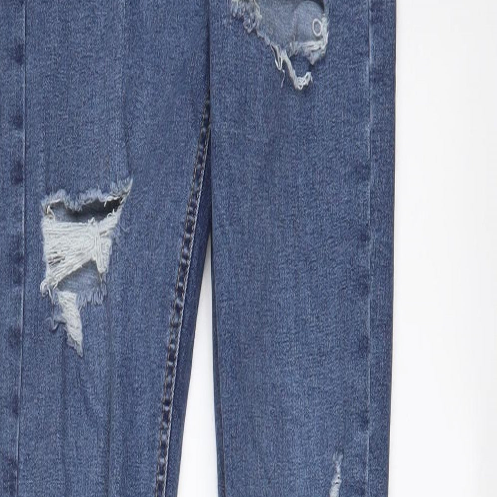 Topshop Womens Blue Cotton Skinny Jeans Size 26 in L34 in Regular Zip
