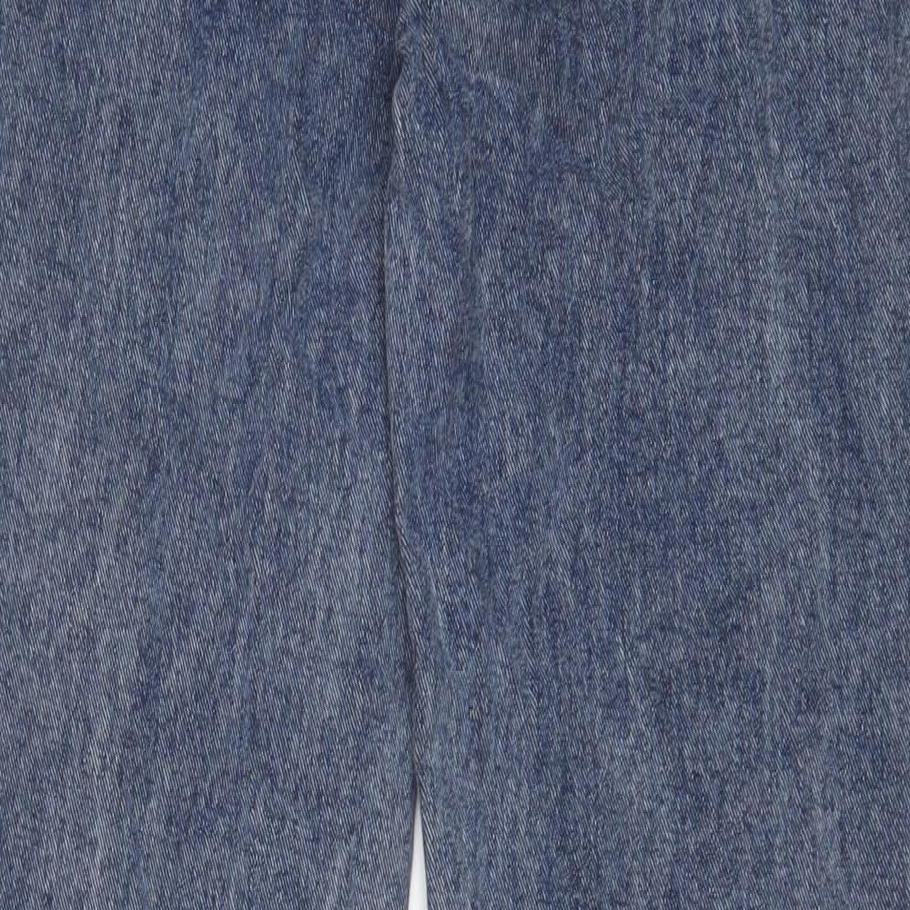PRETTYLITTLETHING Womens Blue Cotton Straight Jeans Size 8 L29 in Regular Zip