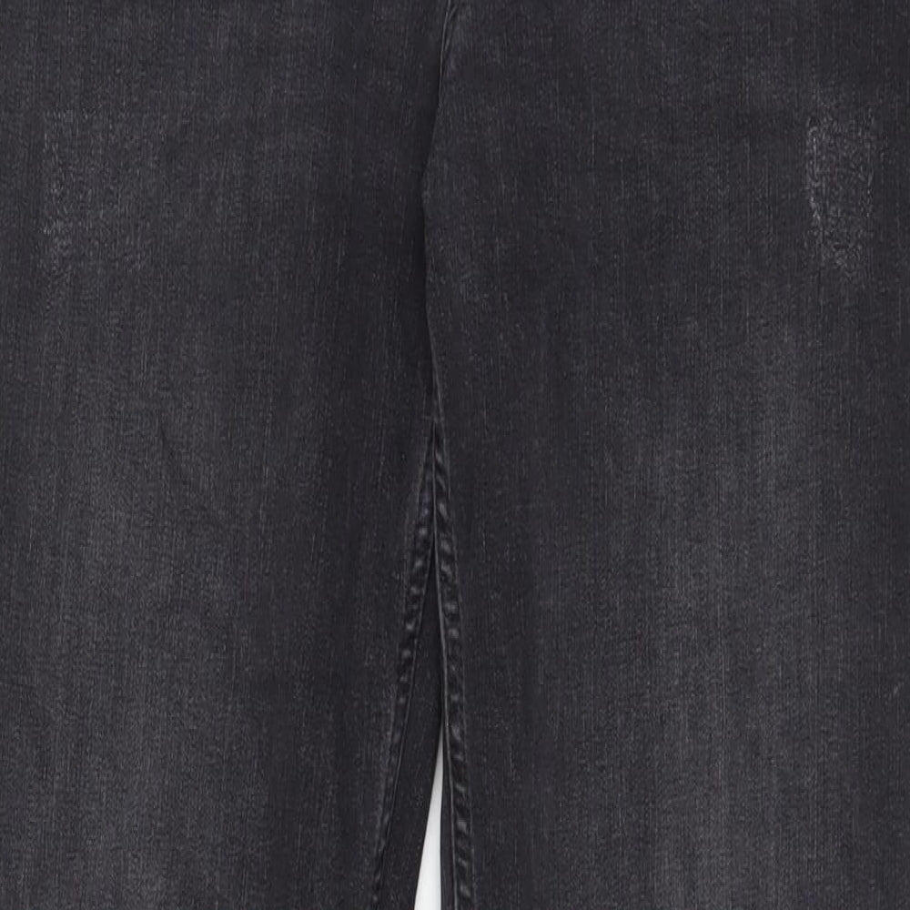 Pulz Womens Grey Cotton Straight Jeans Size 31 in L28 in Regular Zip