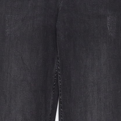 Pulz Womens Grey Cotton Straight Jeans Size 31 in L28 in Regular Zip