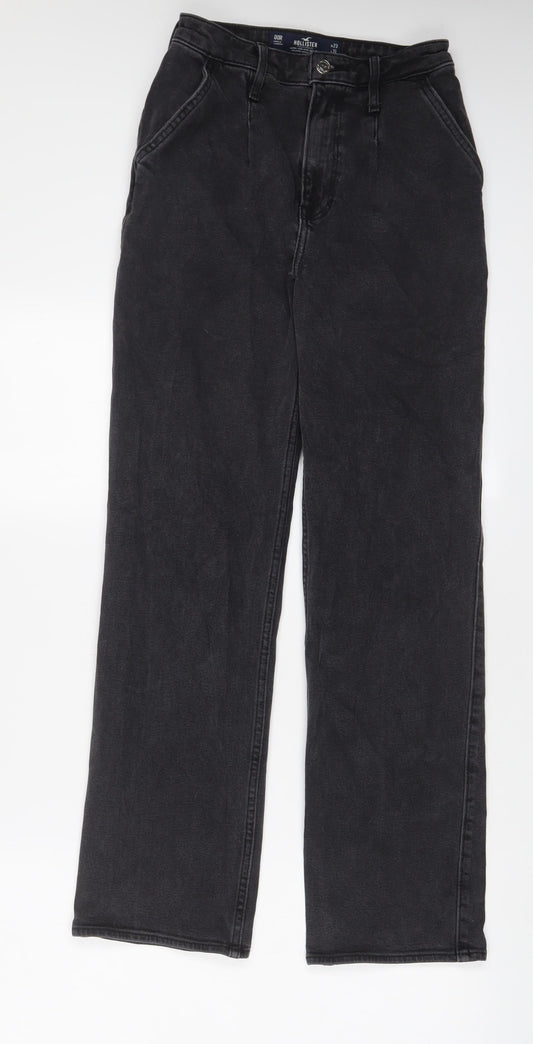 Hollister Womens Grey Cotton Straight Jeans Size 23 in L31 in Regular Zip