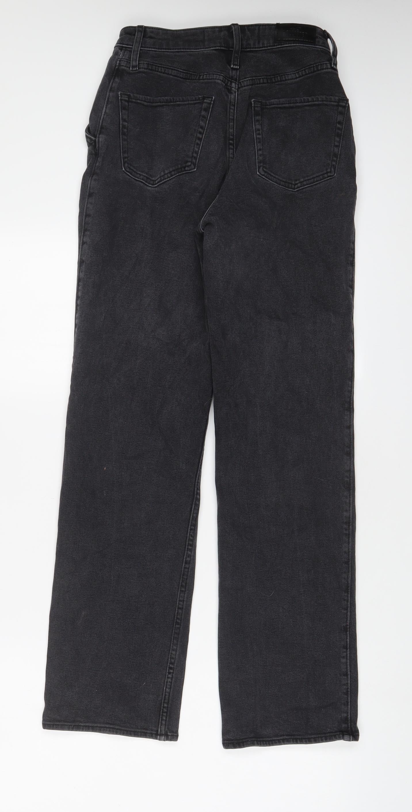 Hollister Womens Grey Cotton Straight Jeans Size 23 in L31 in Regular Zip