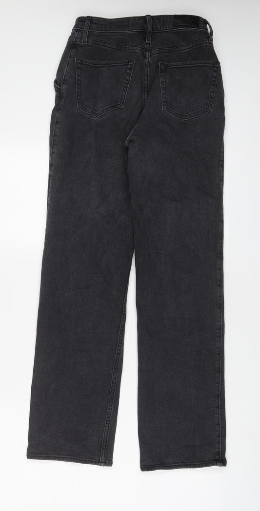 Hollister Womens Grey Cotton Straight Jeans Size 23 in L31 in Regular Zip