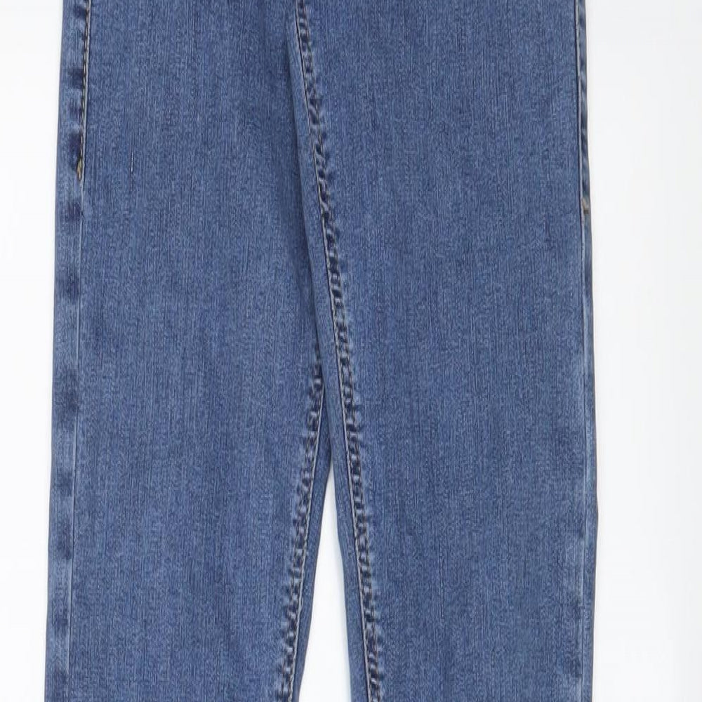 Topshop Womens Blue Cotton Skinny Jeans Size 26 in L34 in Regular Zip