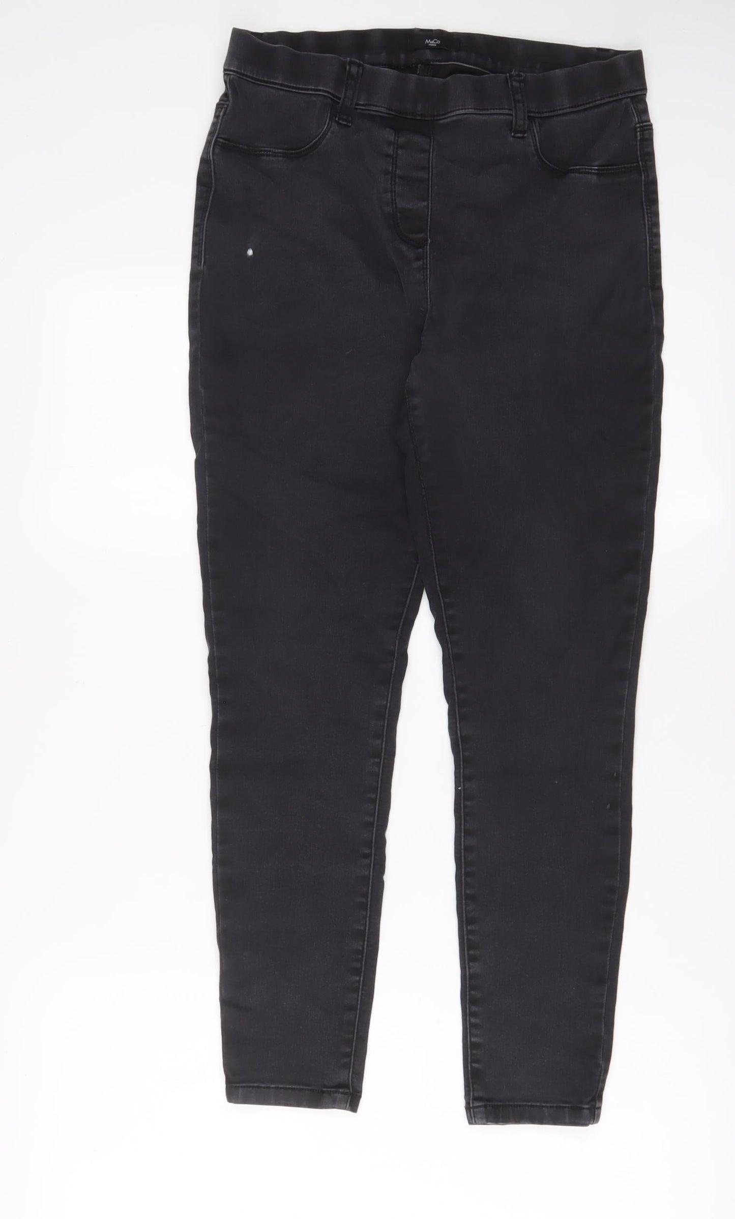 M&Co Womens Grey Cotton Jegging Jeans Size 12 L26 in Regular