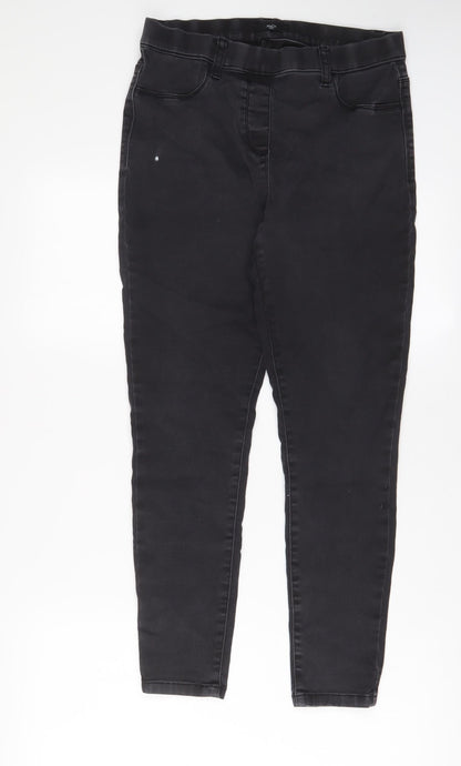 M&Co Womens Grey Cotton Jegging Jeans Size 12 L26 in Regular