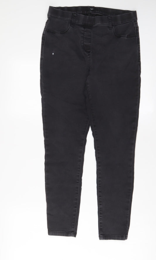 M&Co Womens Grey Cotton Jegging Jeans Size 12 L26 in Regular