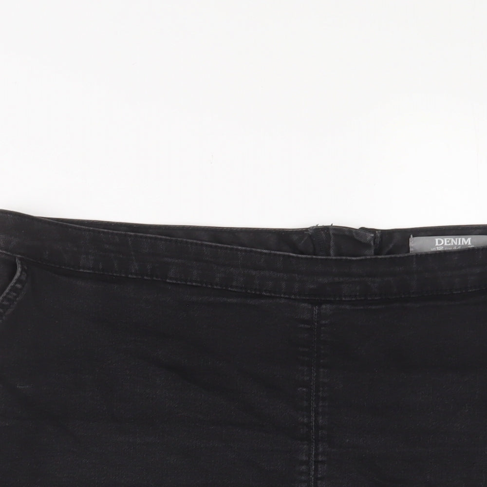 Dorothy Perkins Womens Grey Cotton A-Line Skirt Size 16 Zip