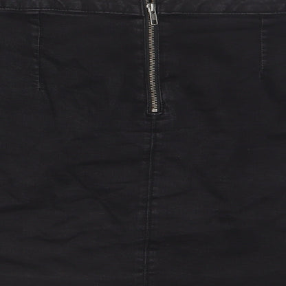 Dorothy Perkins Womens Grey Cotton A-Line Skirt Size 16 Zip