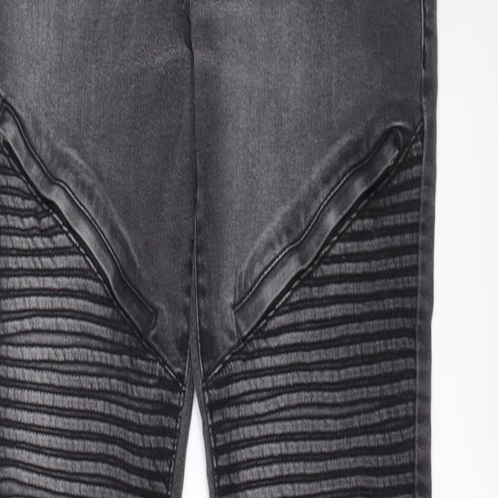 ZEENZO Mens Grey Cotton Skinny Jeans Size 32 in L30 in Regular Zip