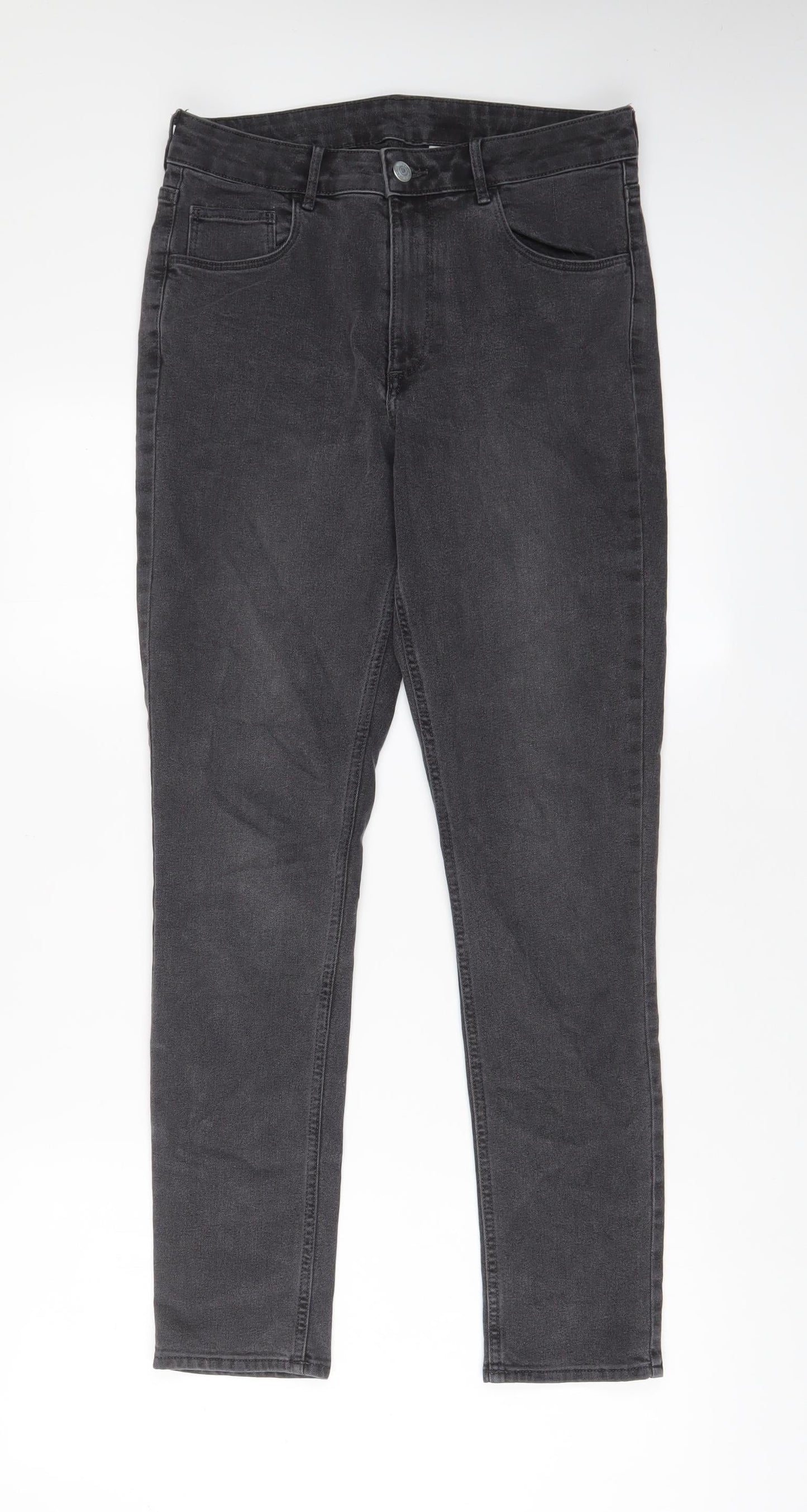 Womens UK Size 30 in H&M Regular Fit Skinny Grey Jeans