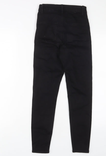 Denim & Co. Womens Black Cotton Skinny Jeans Size 6 L24 in Regular Zip