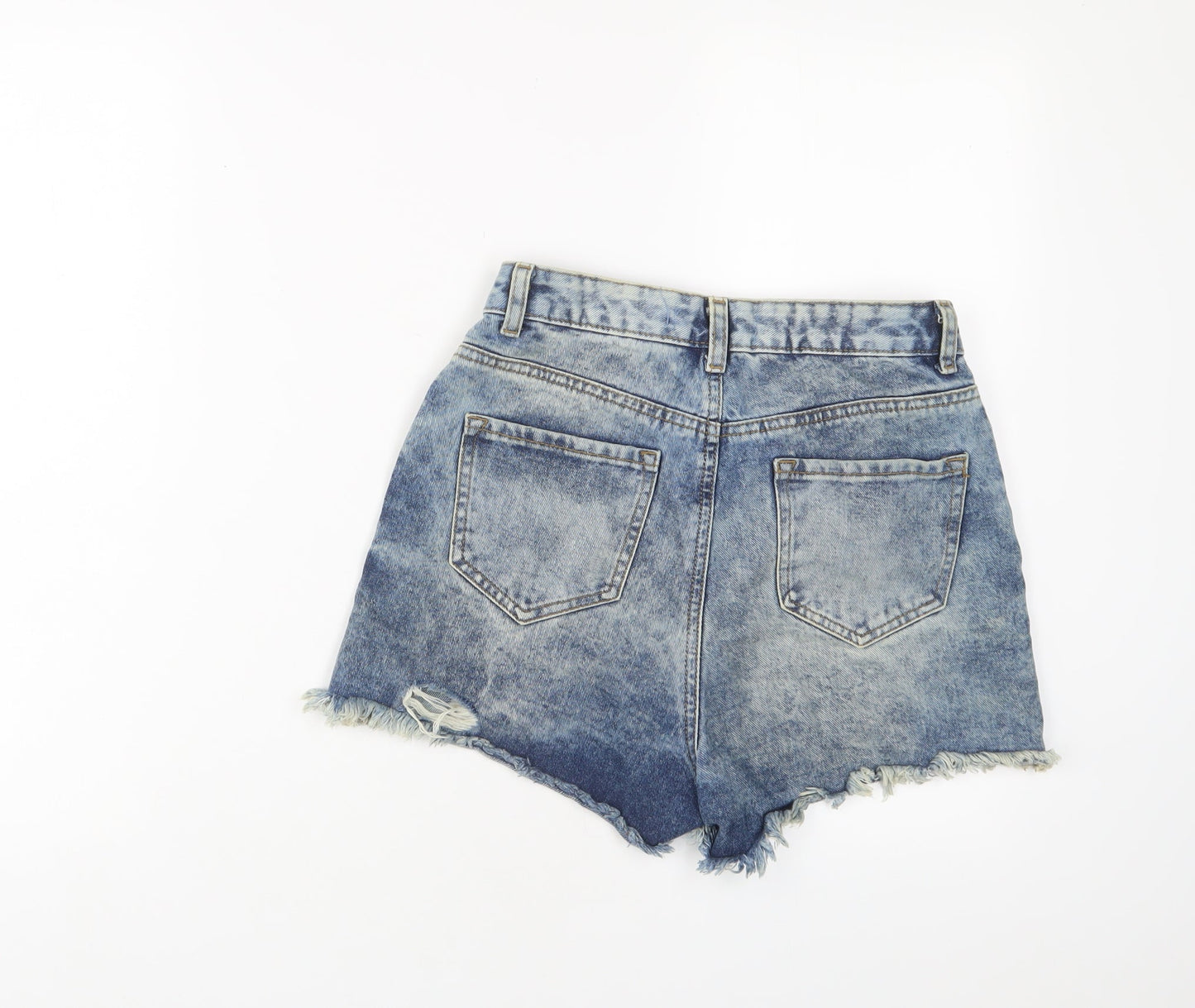 Denim & Co Womens Blue Cotton Basic Shorts Size 8 Regular Zip