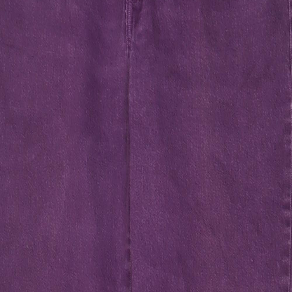 St. John's Bay Womens Purple Cotton Tapered Jeans Size 12 L29 in Regular Zip