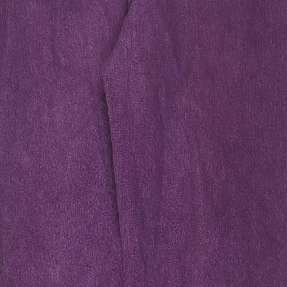 St. John's Bay Womens Purple Cotton Tapered Jeans Size 12 L29 in Regular Zip