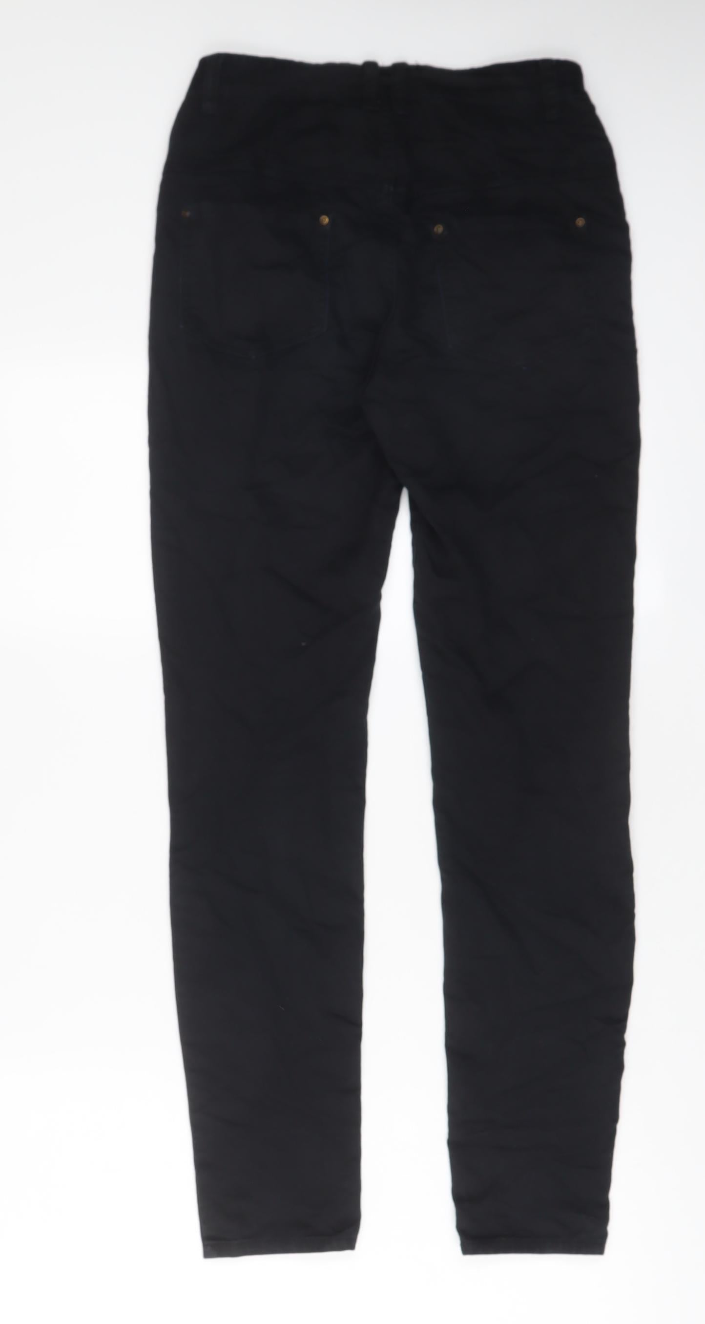 YESYES Womens Black Cotton Skinny Jeans Size 10 L29 in Regular Zip