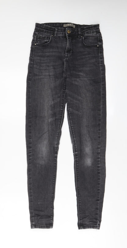 Denim & Co. Womens Grey Cotton Skinny Jeans Size 8 L28 in Regular Zip