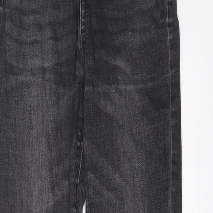 Denim & Co. Womens Grey Cotton Skinny Jeans Size 8 L28 in Regular Zip